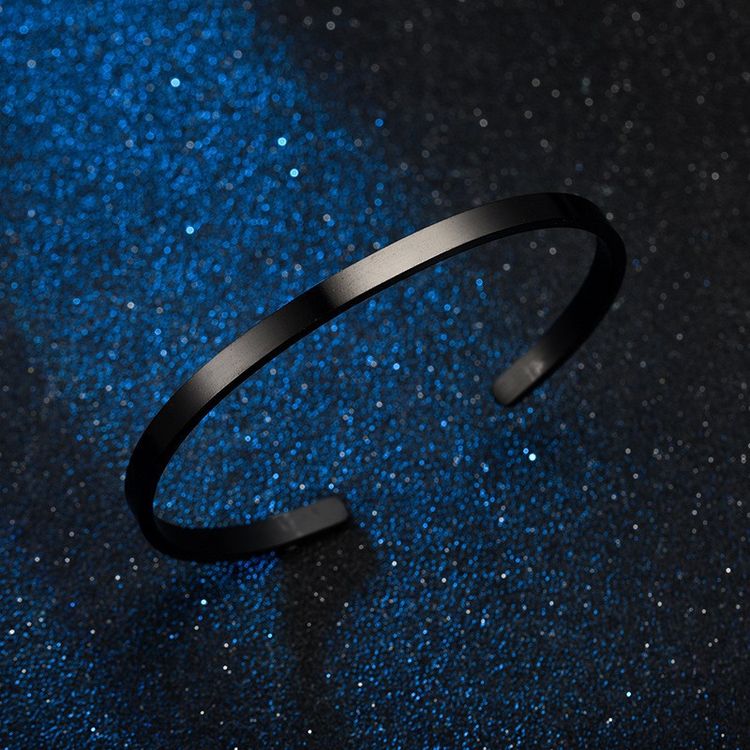 Wholesale Stainless Steel Polished Minimalist C-Shaped 4mm Titanium Bracelet | Wholesale Jewelry Only 7