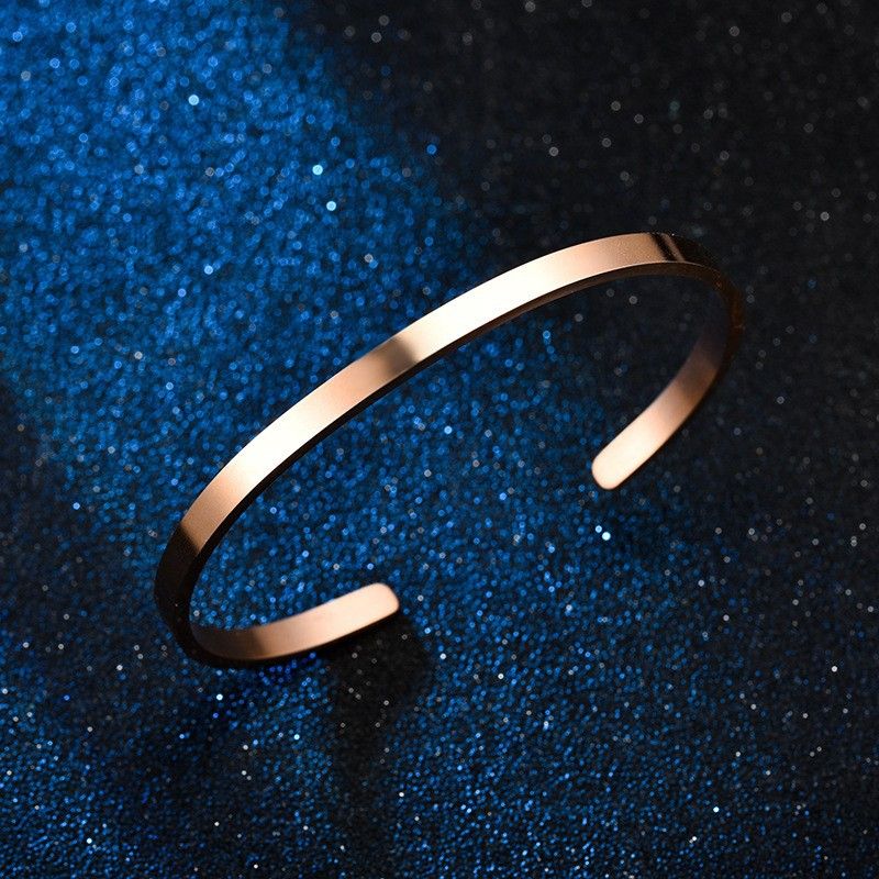 Wholesale Stainless Steel Polished Minimalist C-Shaped 4mm Titanium Bracelet | Wholesale Jewelry Only 9