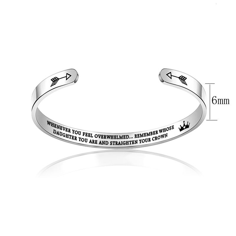 Inspirational WHOSE DAUGHTER MOTHER Titanium Stainless Steel Bracelet | Wholesale Jewelry Only 0