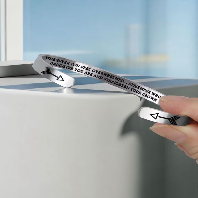 Inspirational WHOSE DAUGHTER MOTHER Titanium Stainless Steel Bracelet | Wholesale Jewelry Only 1