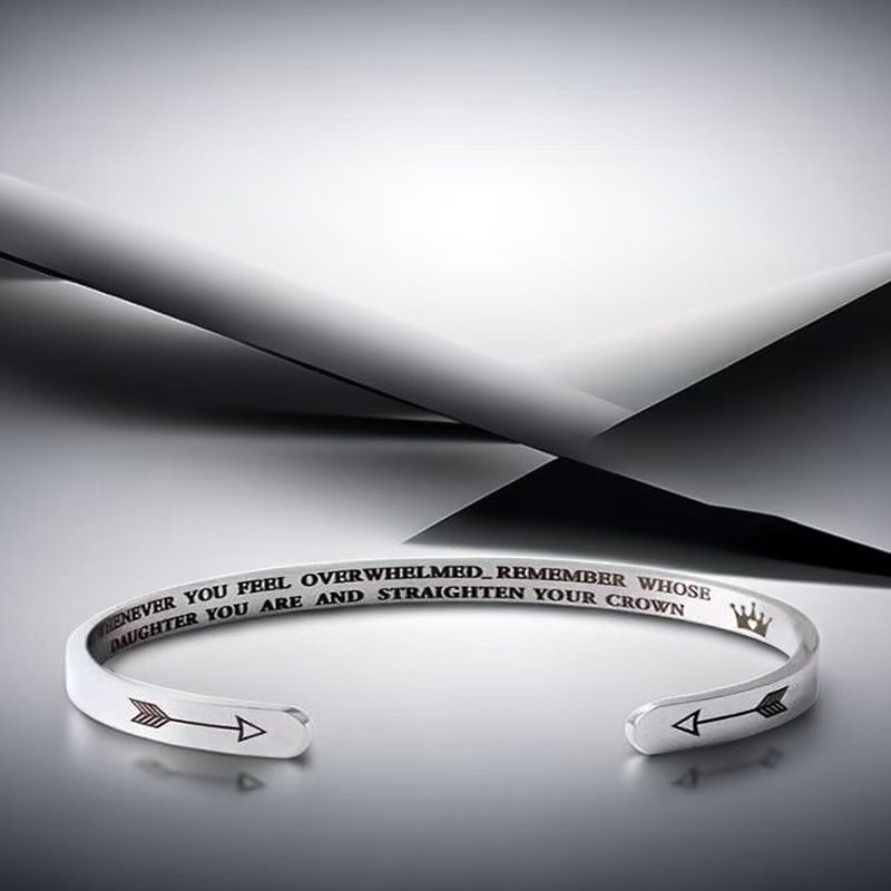 Inspirational WHOSE DAUGHTER MOTHER Titanium Stainless Steel Bracelet | Wholesale Jewelry Only 2