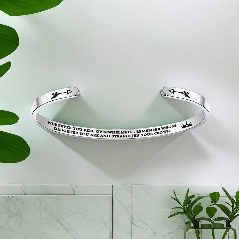 Inspirational WHOSE DAUGHTER MOTHER Titanium Stainless Steel Bracelet | Wholesale Jewelry Only 4