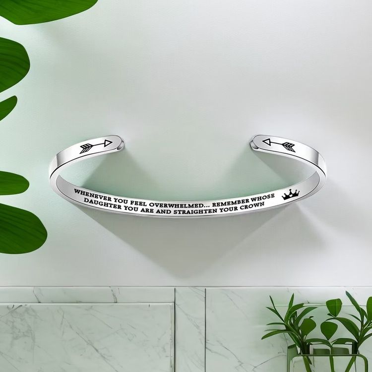 Inspirational WHOSE DAUGHTER MOTHER Titanium Stainless Steel Bracelet | Wholesale Jewelry Only 4