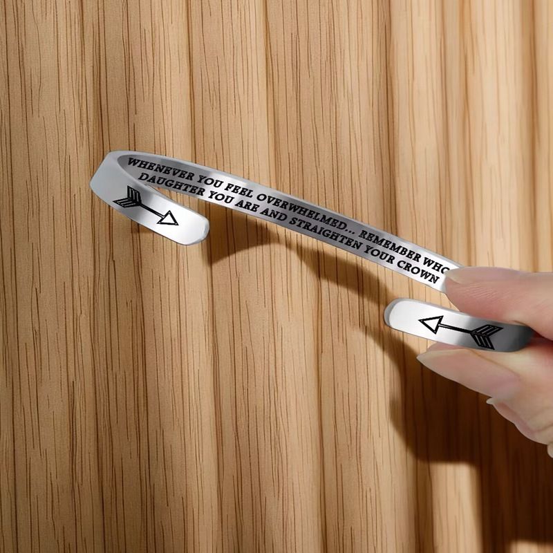 Inspirational WHOSE DAUGHTER MOTHER Titanium Stainless Steel Bracelet | Wholesale Jewelry Only 6