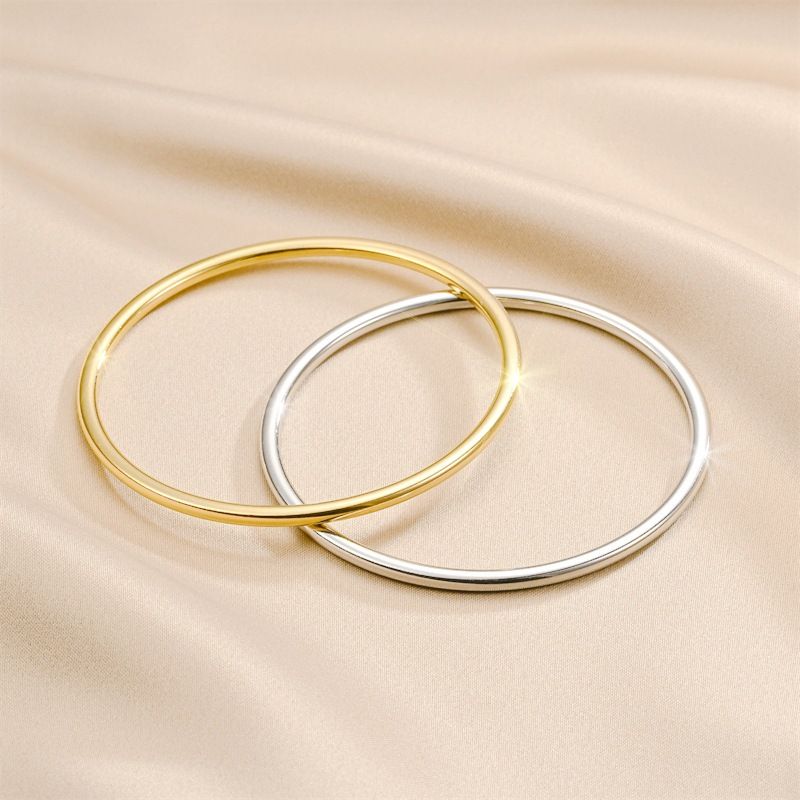 Fashion Sand Gold Plated Round Titanium Stainless Steel Bracelet | Wholesale Jewelry Only 6