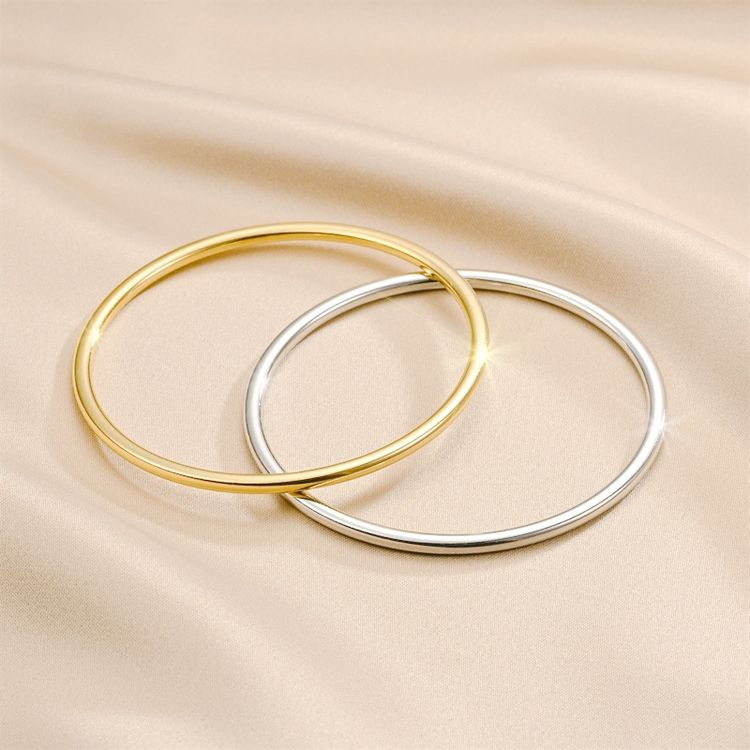 Fashion Sand Gold Plated Round Titanium Stainless Steel Bracelet | Wholesale Jewelry Only 6