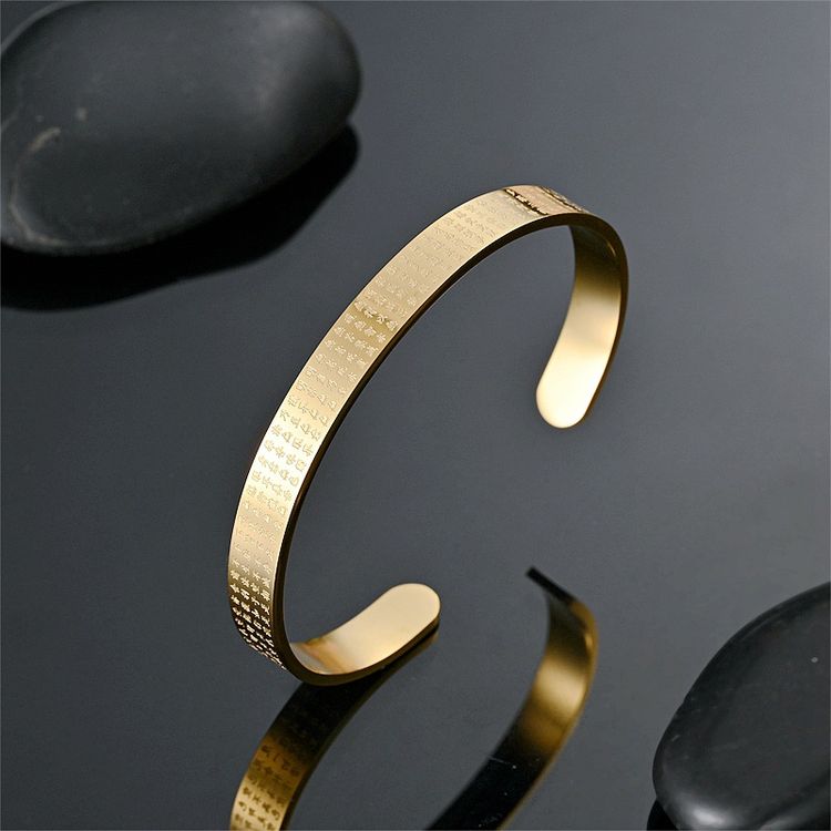 The Heart Sutra of the Great Compassionate Dharani Stainless Steel Bracelet | Wholesale Jewelry Only 6