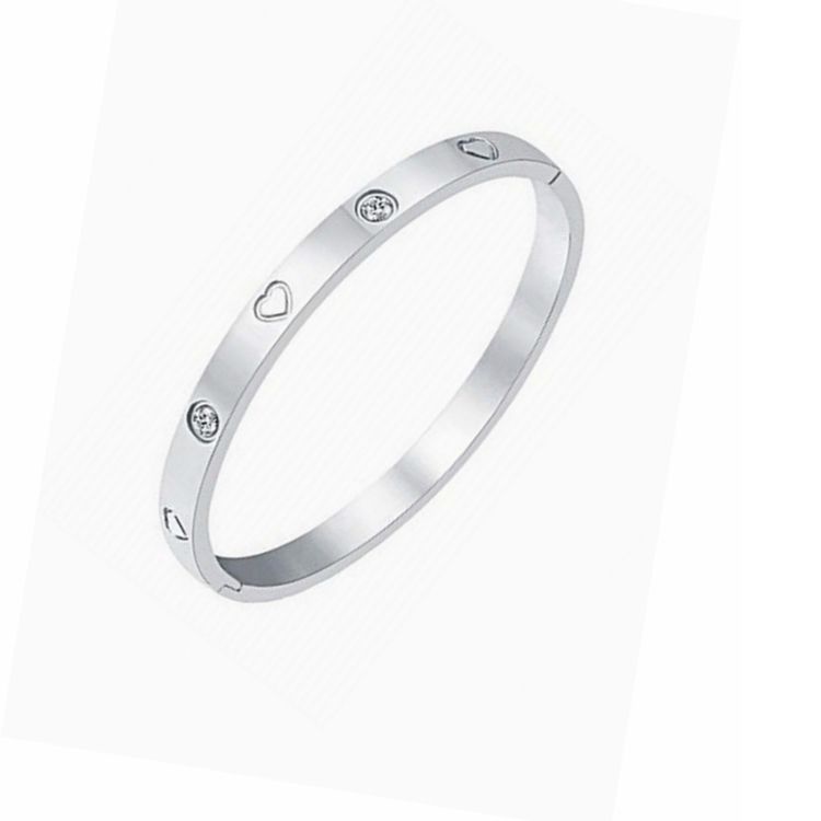 Love-shaped Titanium Steel Zircon Bracelet For Ladies | Wholesale Jewelry Only 3
