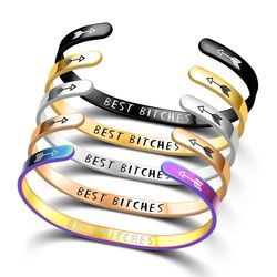 Wholesale Best Bitches Bracelet Fashion Titanium Stainless Steel Bracelet | Wholesale Jewelry Only