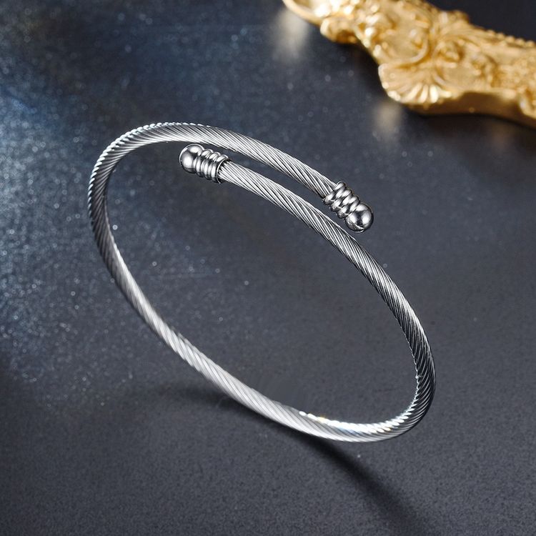 Adjustable Fashion Stainless Steel Opening Bracelet | Wholesale Jewelry Only 5