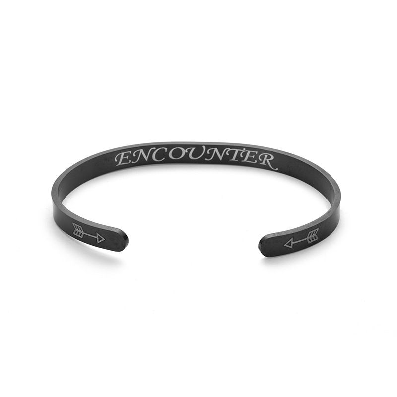 Titanium Steel C-shaped Encounter opening Adjustable Bracelet | Wholesale Jewelry Only 2