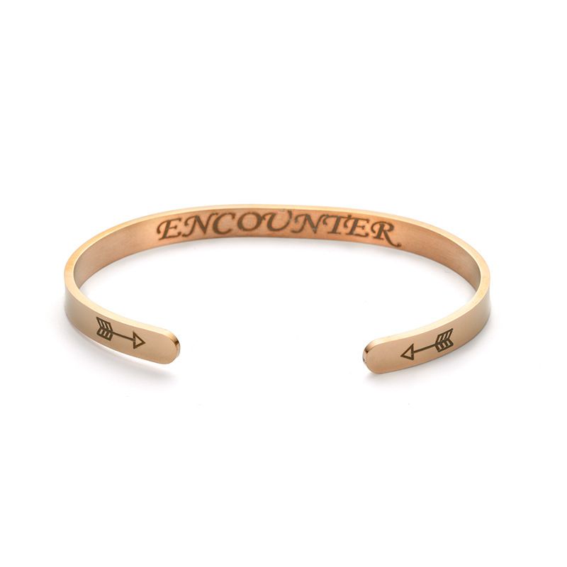 Titanium Steel C-shaped Encounter opening Adjustable Bracelet | Wholesale Jewelry Only 3