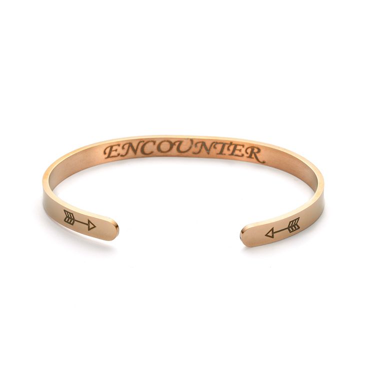 Titanium Steel C-shaped Encounter opening Adjustable Bracelet | Wholesale Jewelry Only 3