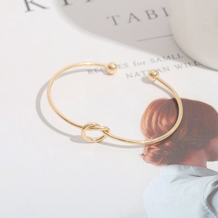 Wholesale Love Knot Beads Stainless Steel C-Shape Adjustable Bracelet | Wholesale Jewelry Only 2