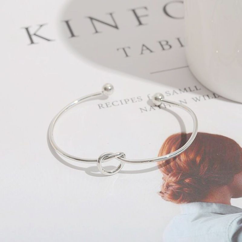 Wholesale Love Knot Beads Stainless Steel C-Shape Adjustable Bracelet | Wholesale Jewelry Only 3