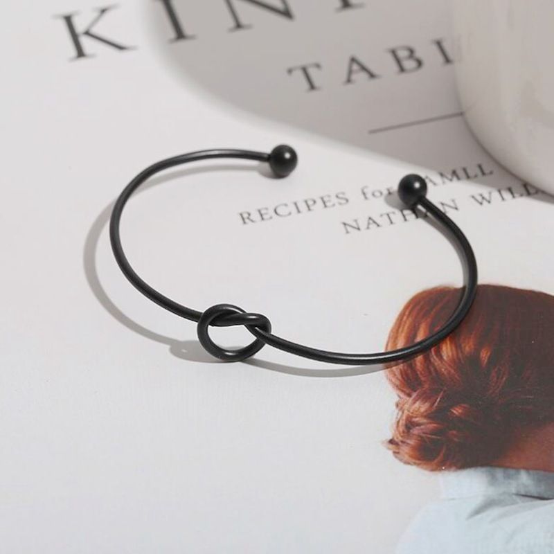 Wholesale Love Knot Beads Stainless Steel C-Shape Adjustable Bracelet | Wholesale Jewelry Only 4