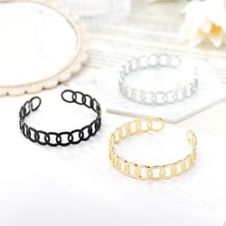 Cutout Skeleton Adjustable Circle Titanium Steel Bracelet | Wholesale Jewelry Only