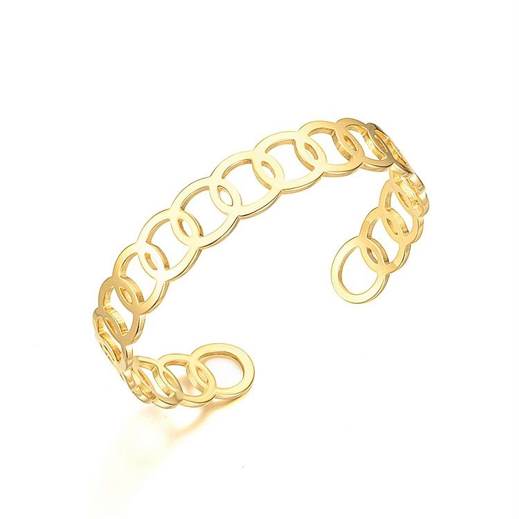 Cutout Skeleton Adjustable Circle Titanium Steel Bracelet | Wholesale Jewelry Only 2