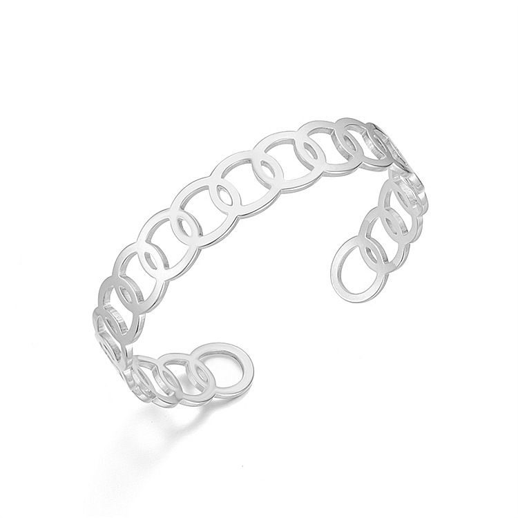 Cutout Skeleton Adjustable Circle Titanium Steel Bracelet | Wholesale Jewelry Only 3