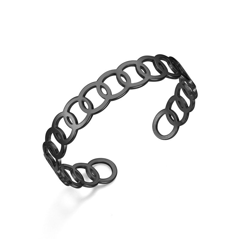 Cutout Skeleton Adjustable Circle Titanium Steel Bracelet | Wholesale Jewelry Only 5