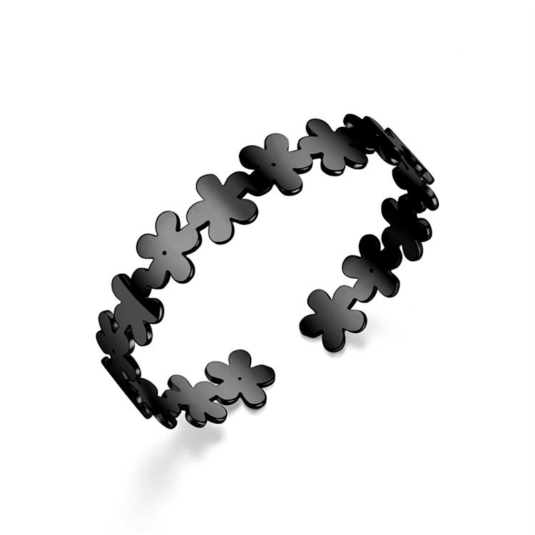 Cutout Skeleton Adjustable Flower Titanium Steel Bracelet | Wholesale Jewelry Only 2