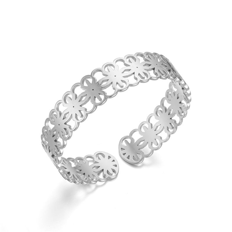 Wholesale Skeleton Adjustable Flower Titanium Steel Bracelet | Wholesale Jewelry Only 3