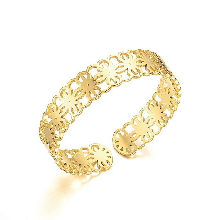 Wholesale Skeleton Adjustable Flower Titanium Steel Bracelet | Wholesale Jewelry Only 4