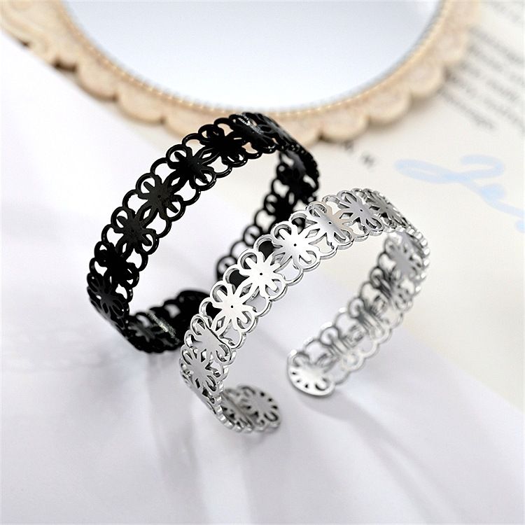 Wholesale Skeleton Adjustable Flower Titanium Steel Bracelet | Wholesale Jewelry Only 7