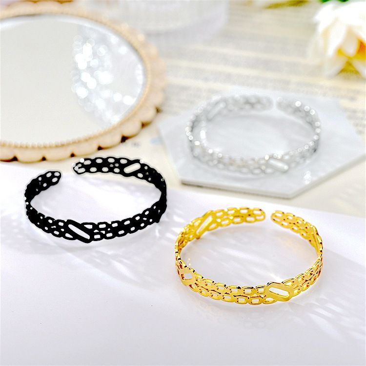 Chain Openworked Adjustable Titanium Steel Bracelet | Wholesale Jewelry Only 1