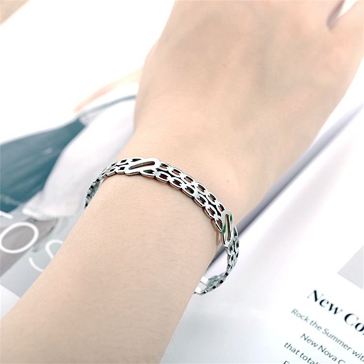Chain Openworked Adjustable Titanium Steel Bracelet | Wholesale Jewelry Only 6